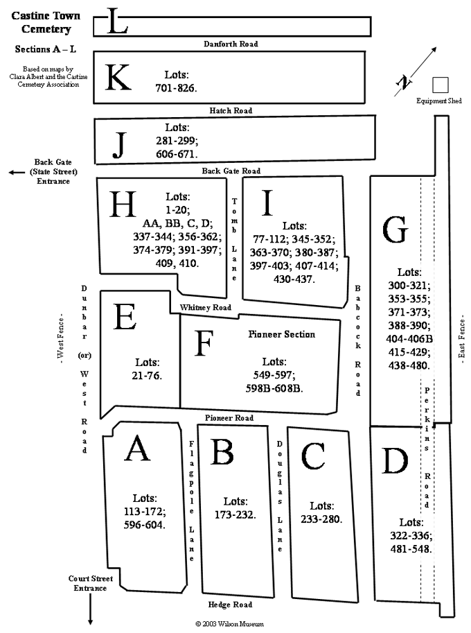 Sections A - L map